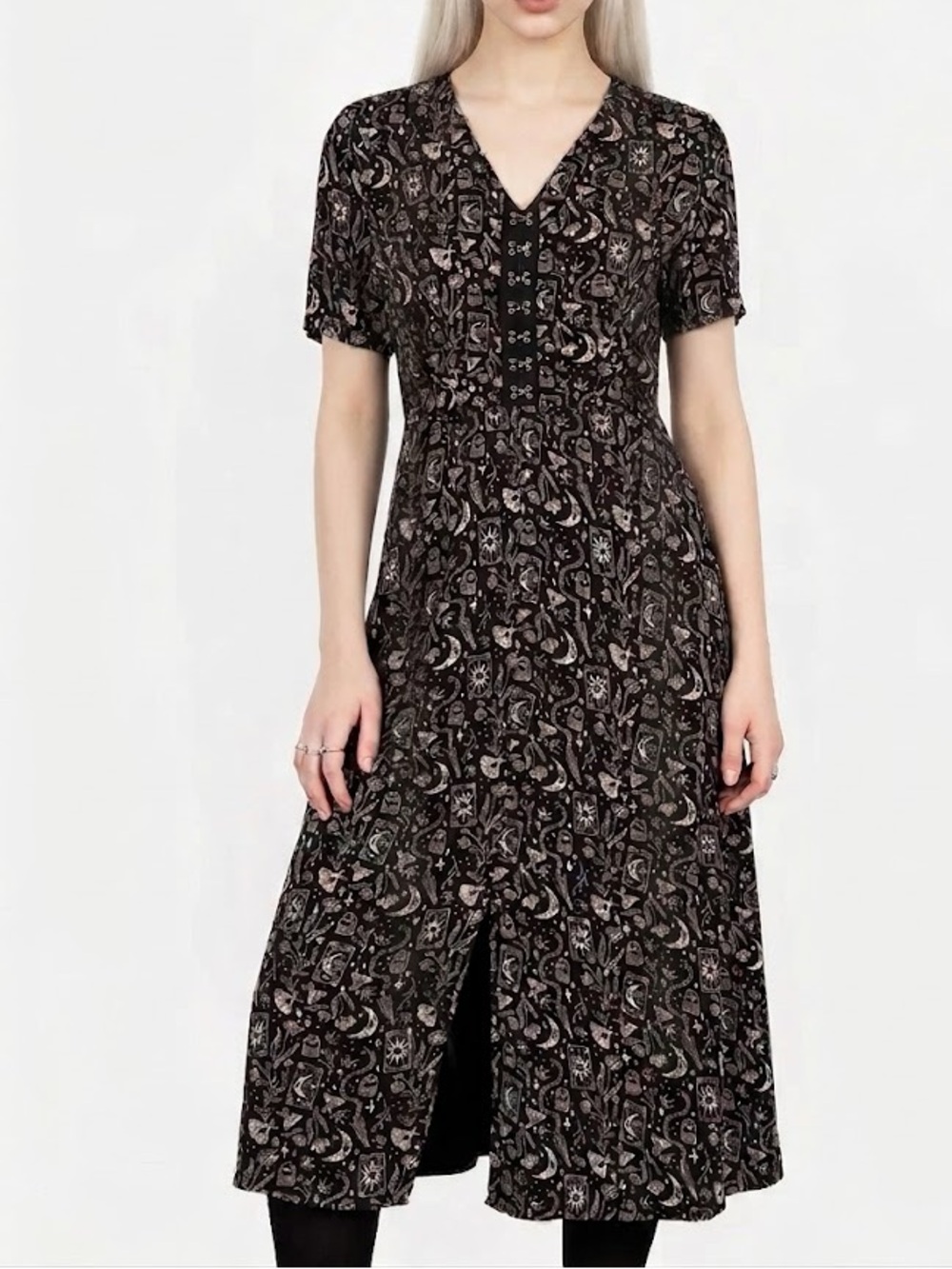 Disturbia Celestial Witchy Print Midi Dress 12